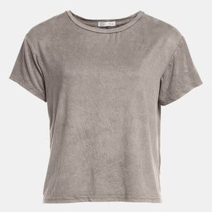Leith Washed Suede T-Shirt Size XS